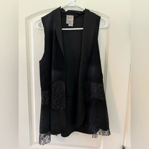 Vocal Black Suede and Lace Vest - Small